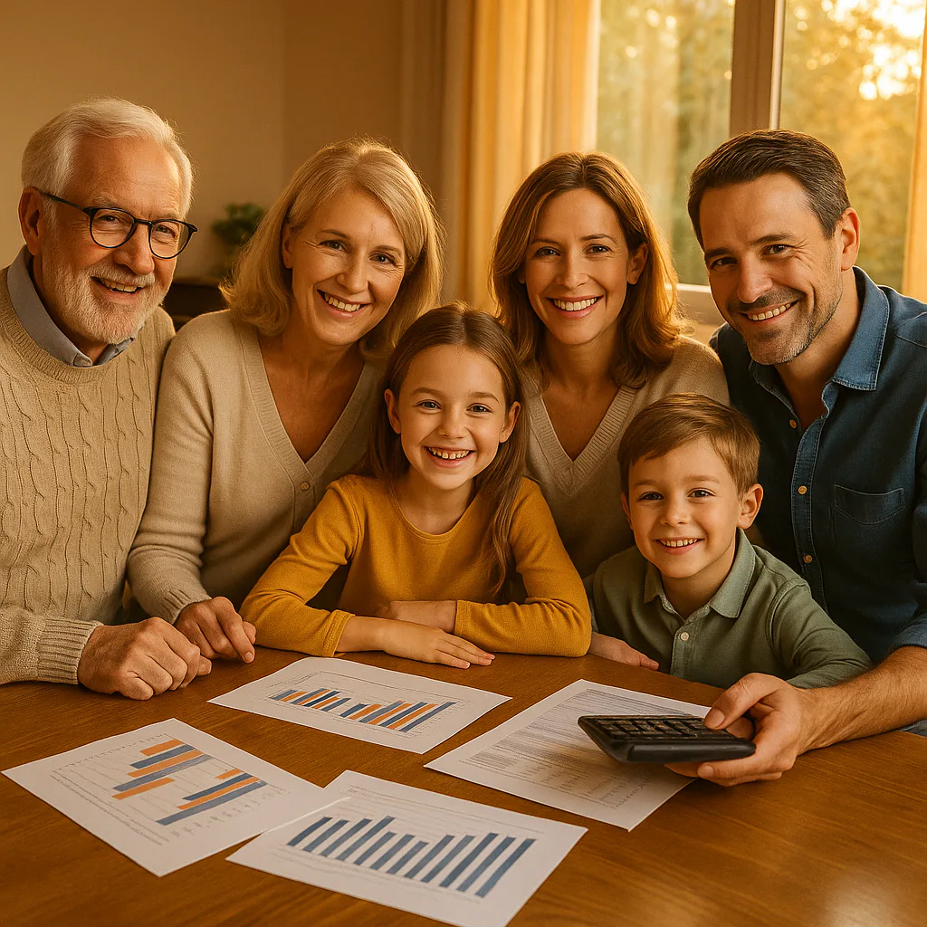 Famille préparant la transmission d’un PER