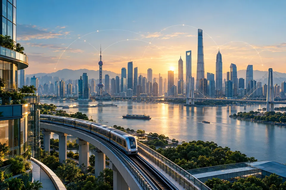 Métropole asiatique illustrant les économies d’Asie