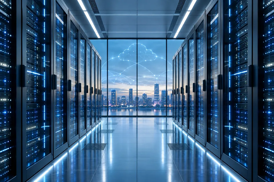 Allée de serveurs dans un data center
